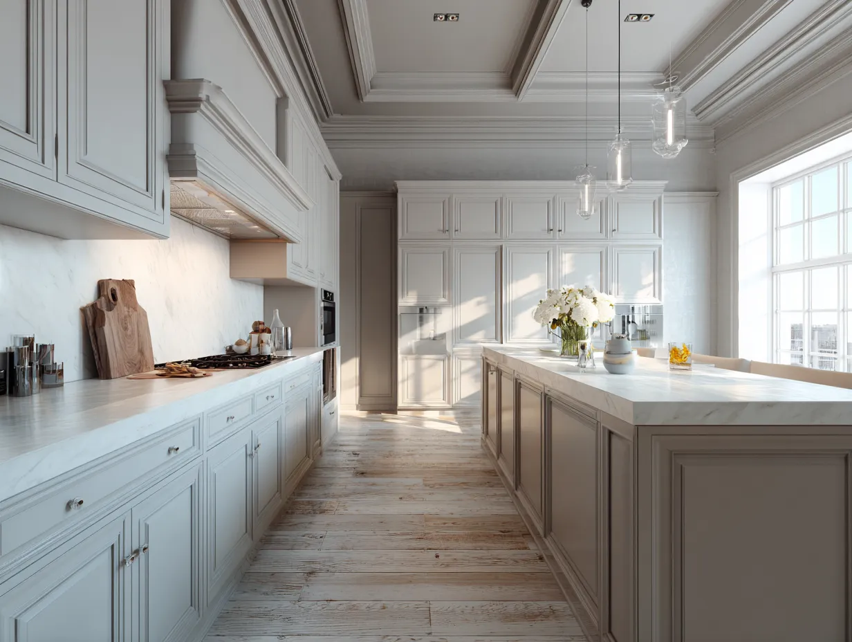 Timeless light grey kitchen ideas for a cozy space.