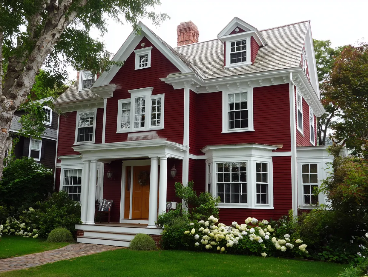 maroon colour house paint outside