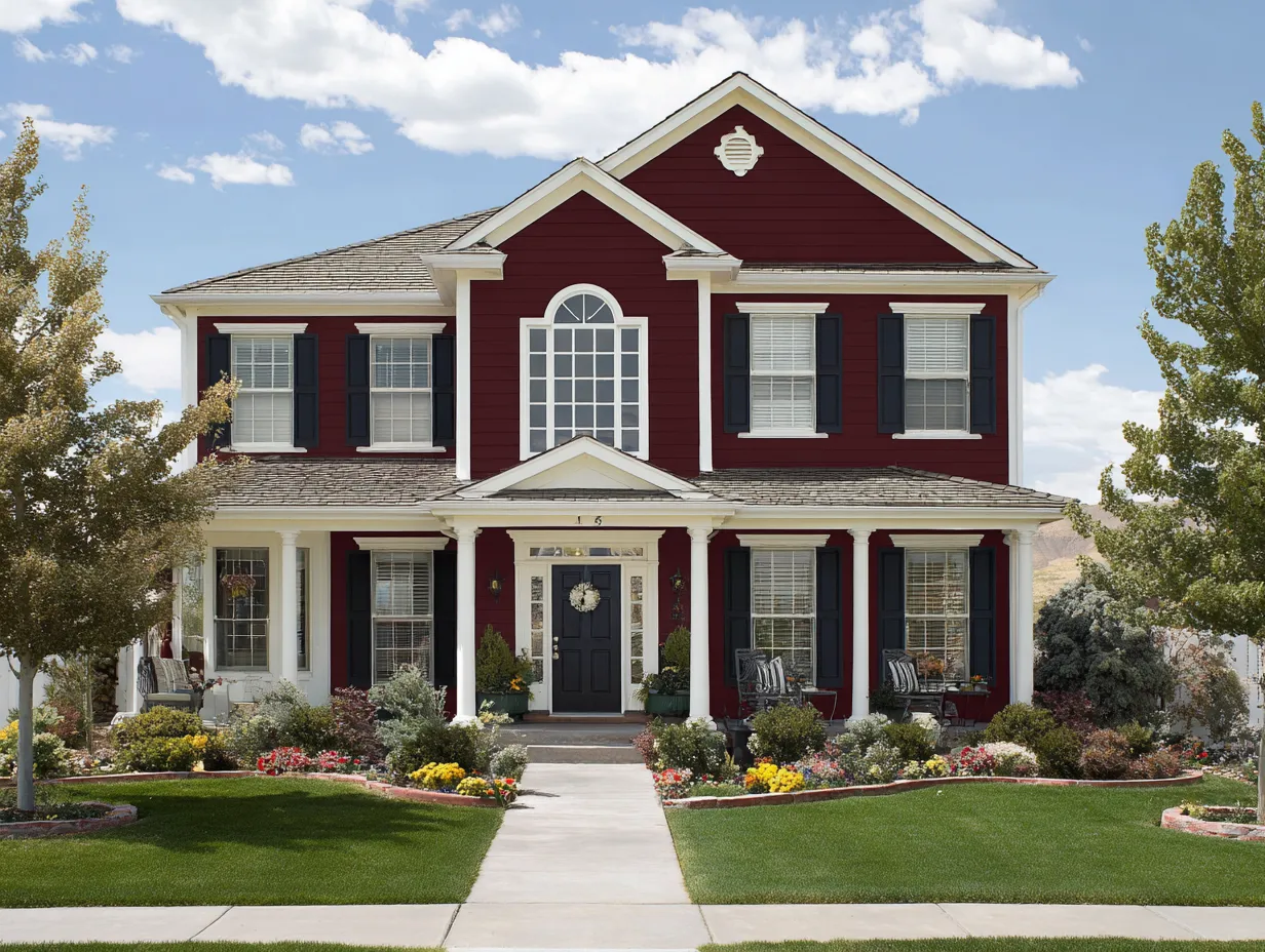 maroon houses