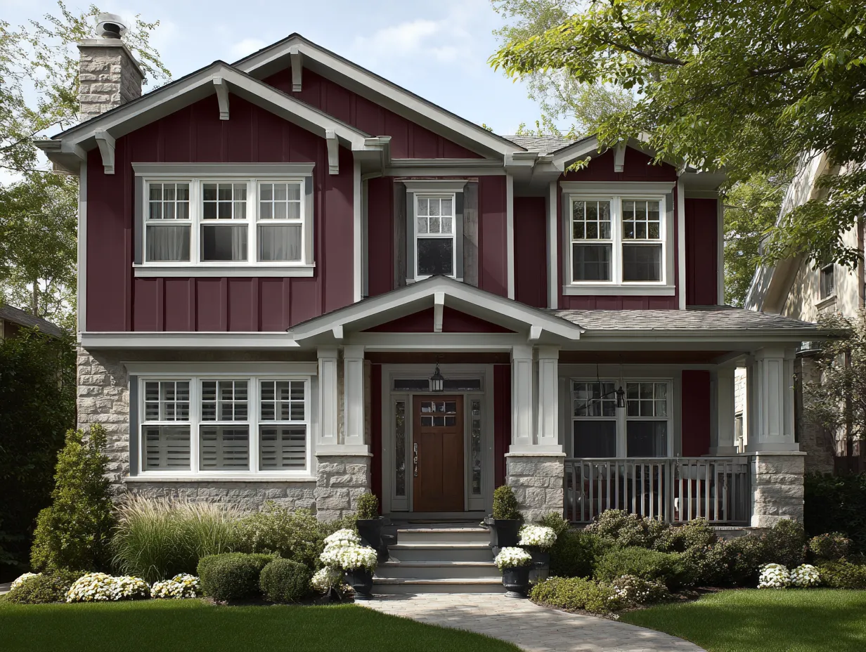 maroon colour exterior paint