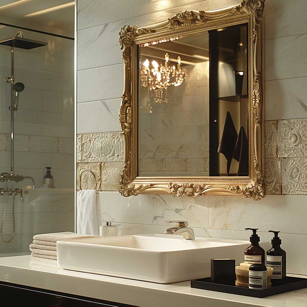 19+ Art Deco Bathroom Mirror Ideas to Add Glamour to Your Powder Room