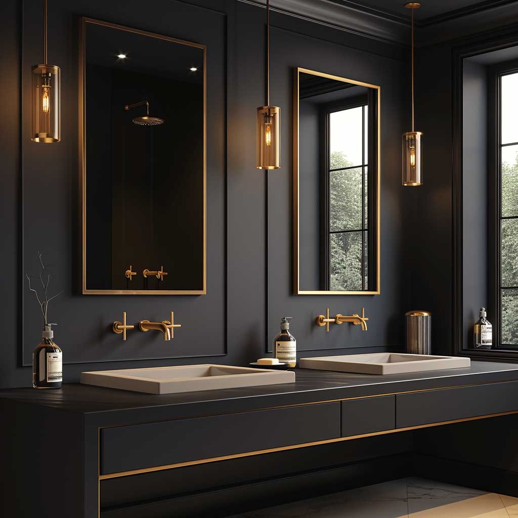 Top Bathroom Paint Ideas Combining Black and Gold for Luxurious Flair