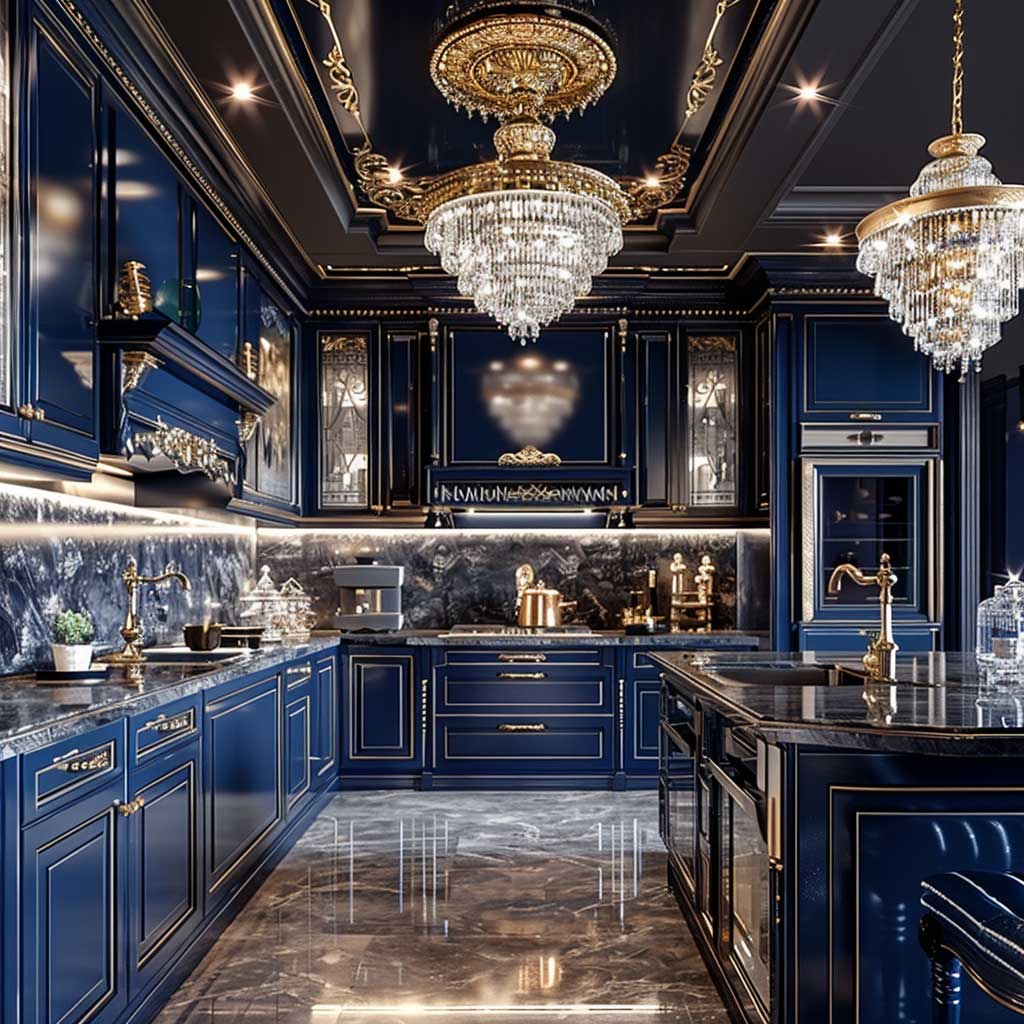 10+ Hollywood Regency Blue Kitchen Cabinets for a Touch of Old-School ...