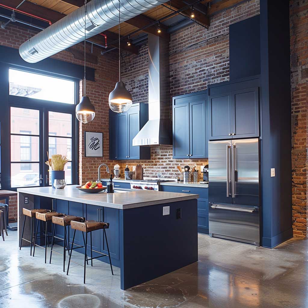 21+ Industrial Edge Blue Kitchen Cabinets for a Bold, Urban Feel • 333 ...
