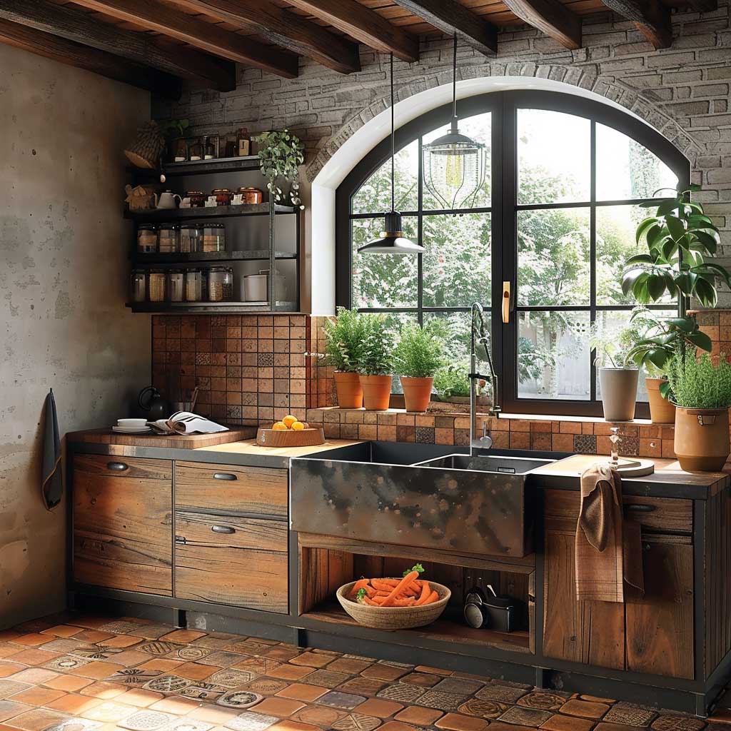 functional modern industrial kitchen island design