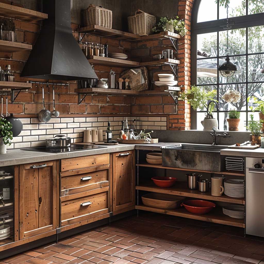 black modern industrial kitchen island design