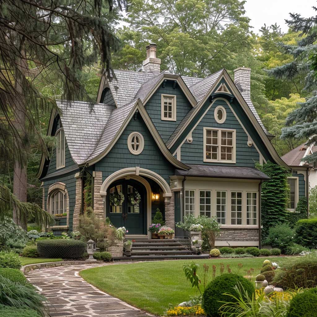 Harmonize Your Exterior with Forest Green and Stone Gray Outdoors Paint ...