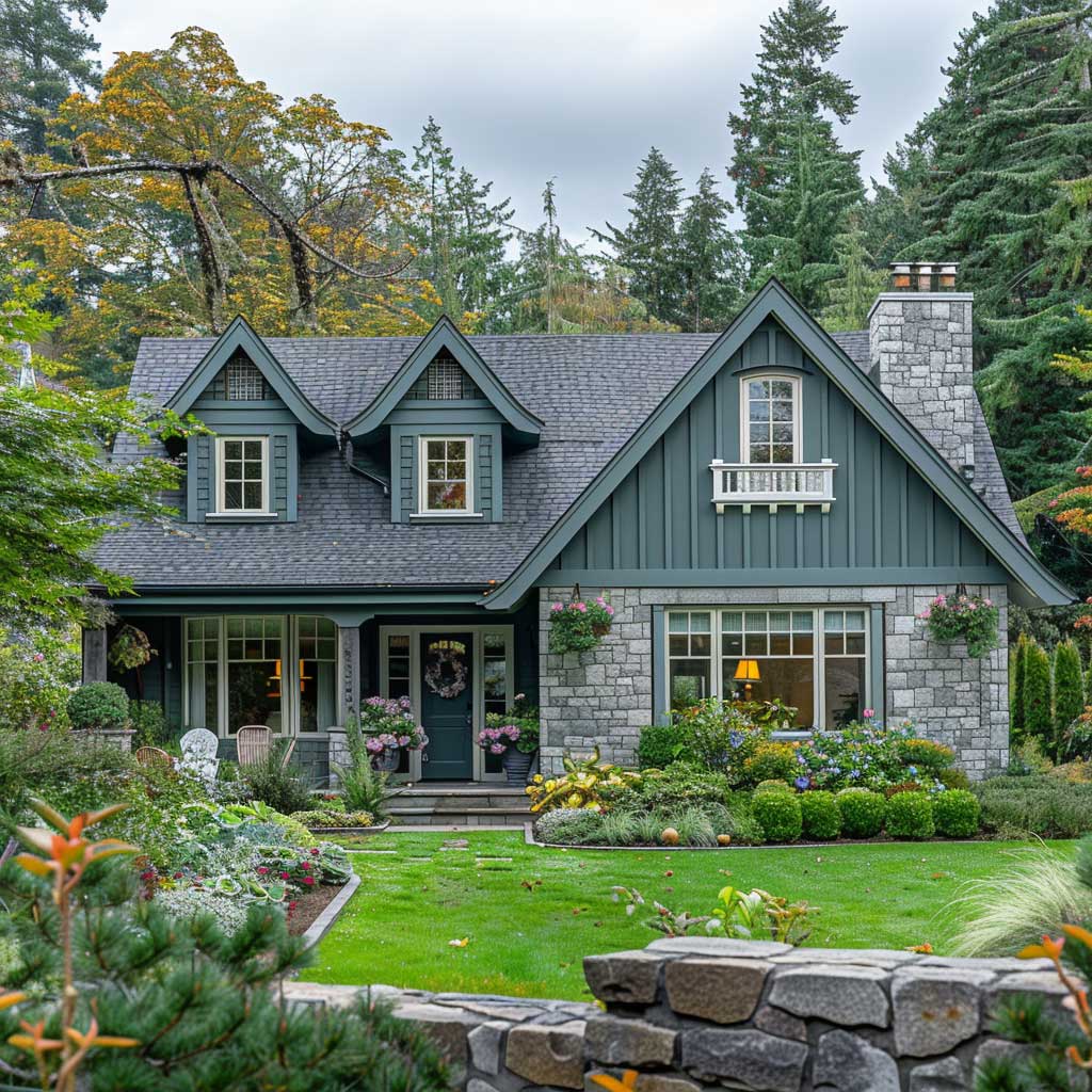 Harmonize Your Exterior with Forest Green and Stone Gray Outdoors Paint ...