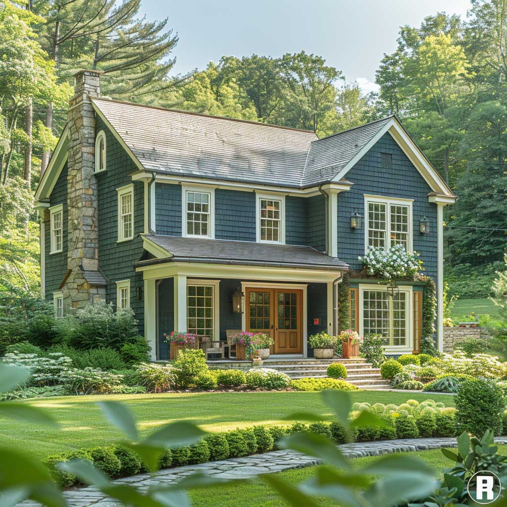 Harmonize Your Exterior With Forest Green And Stone Gray Outdoors Paint 