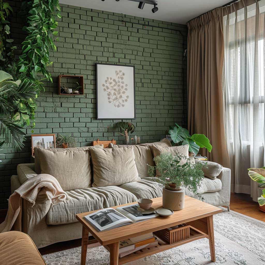 Invigorate Your Space With Green Painted Interior Brick Walls • 333k 