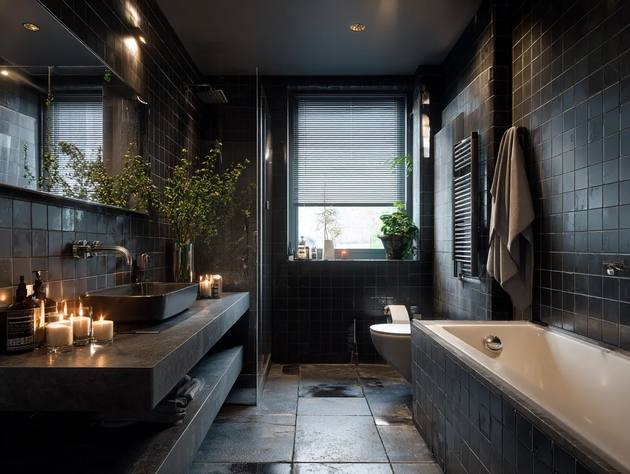 Modern Small Black Bathroom Design