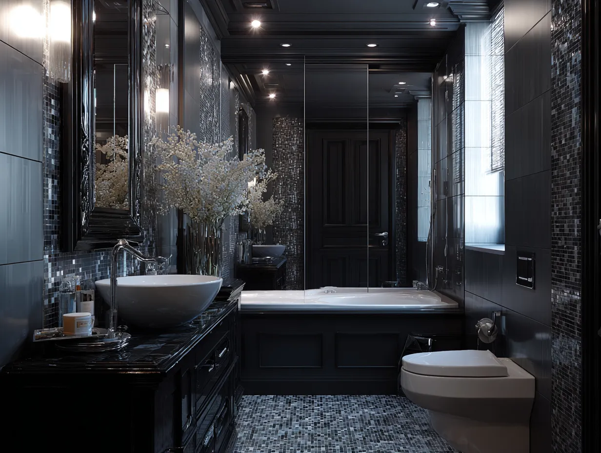 Modern Small Black Bathroom Design