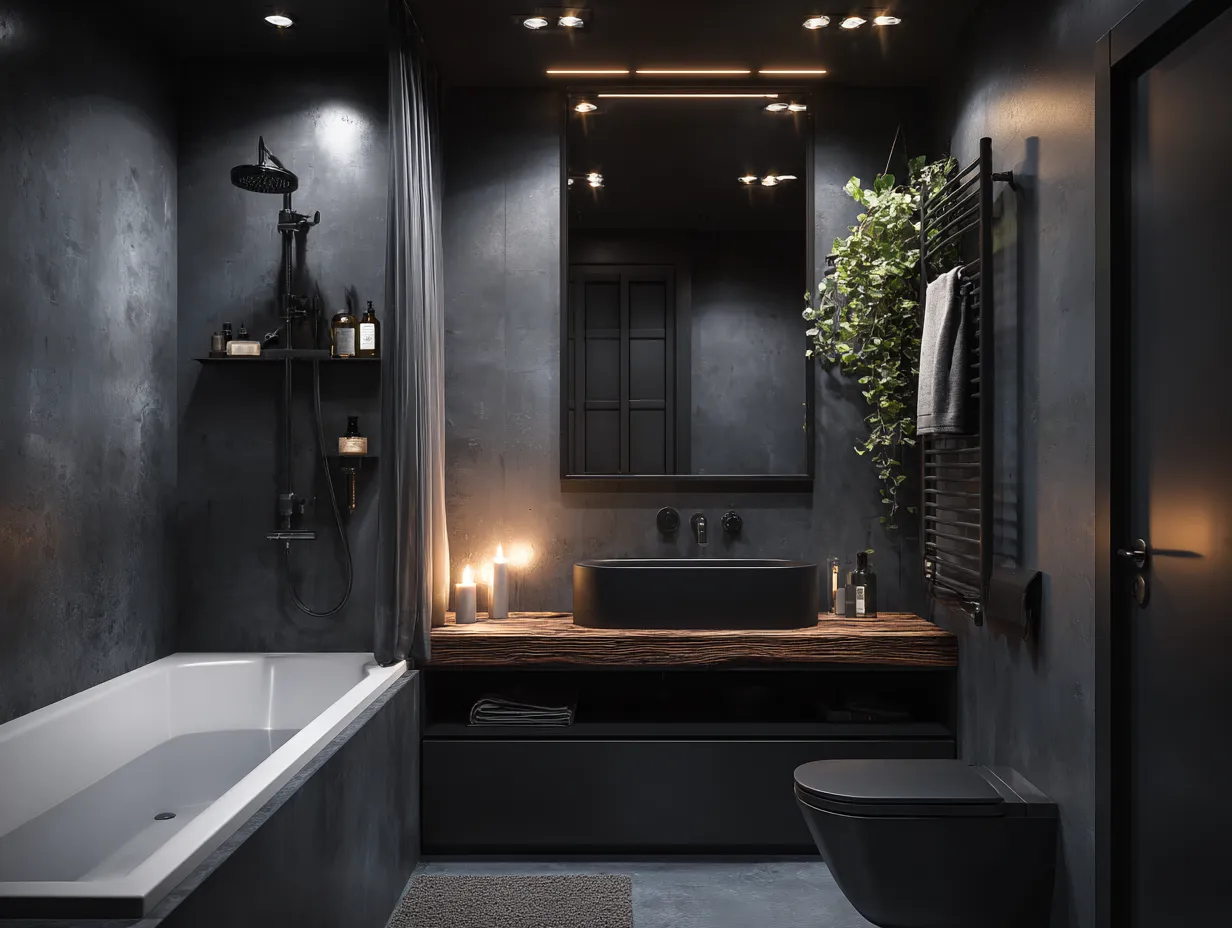Modern Small Black Bathroom Design