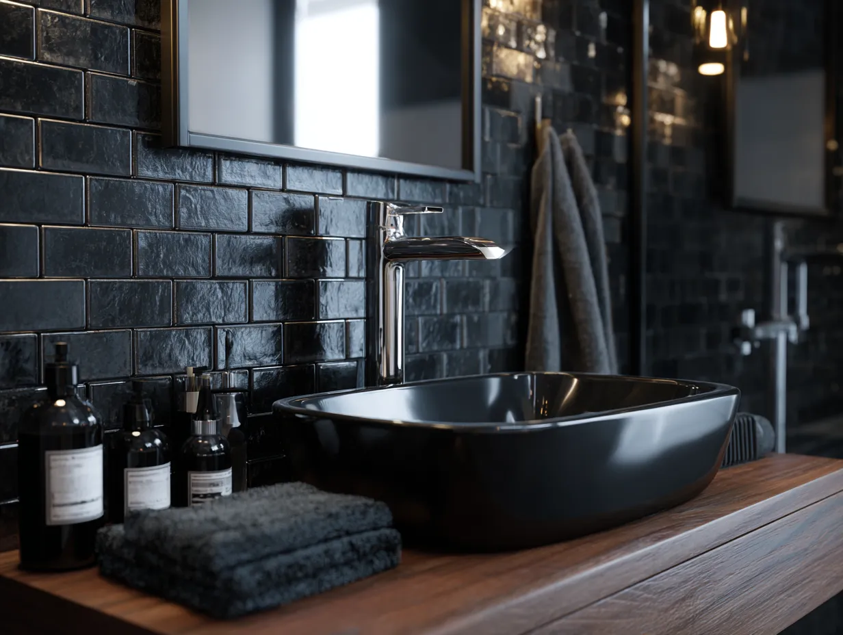 Modern Small Black Bathroom Design