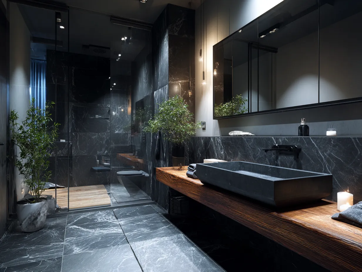 Modern Small Black Bathroom Design