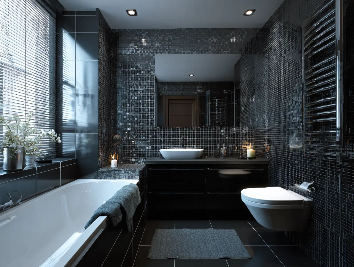 Modern Small Black Bathroom Design