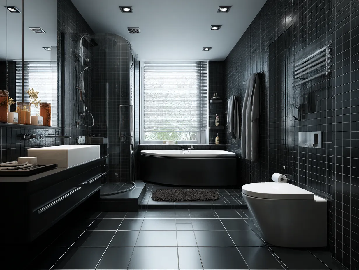 Modern Small Black Bathroom Design