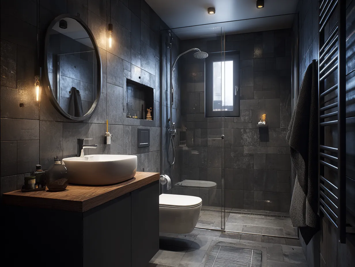 Modern Small Black Bathroom Design
