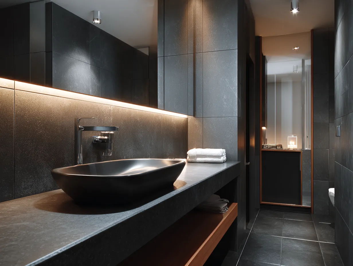 Modern Small Black Bathroom Design