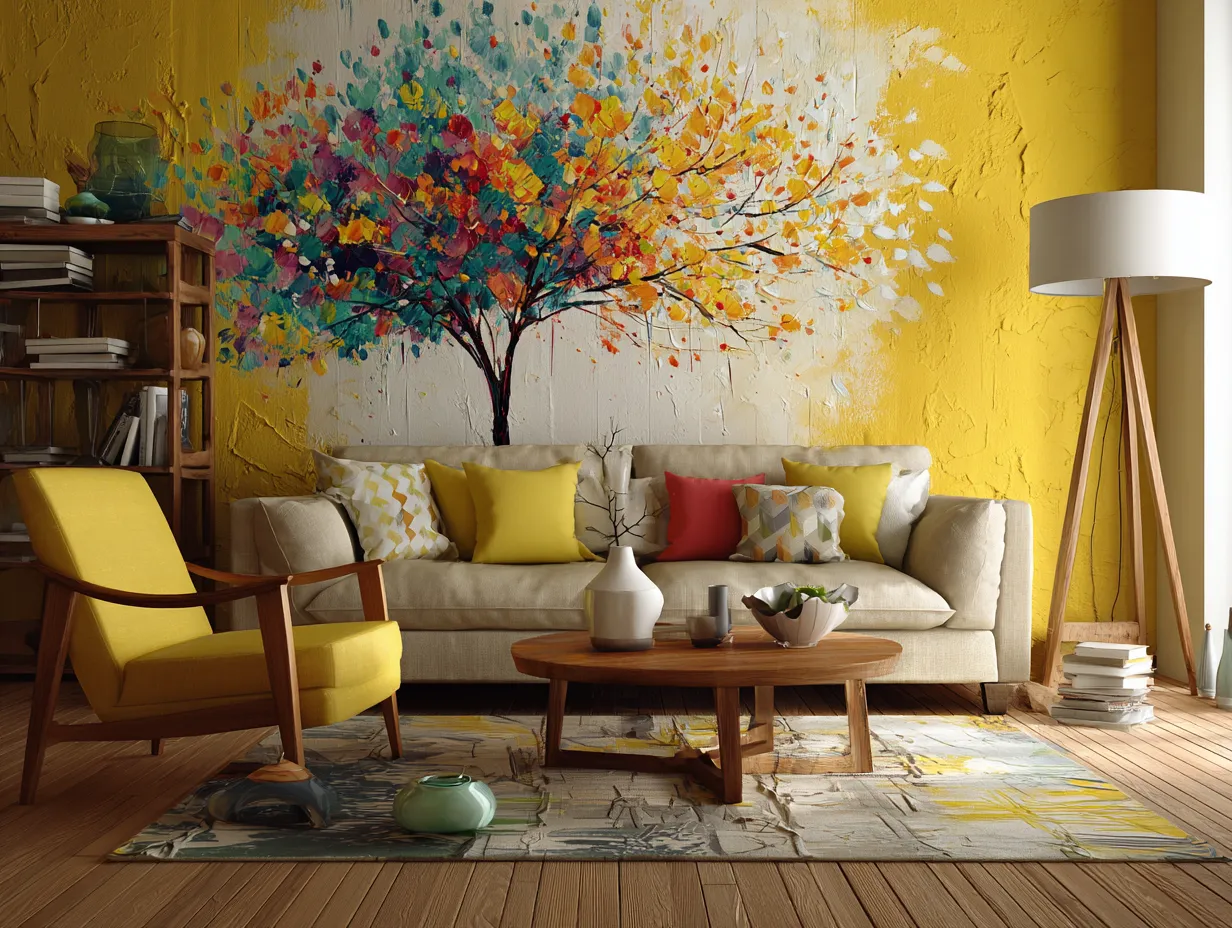 Simple Wall Painting Designs for a Living Room