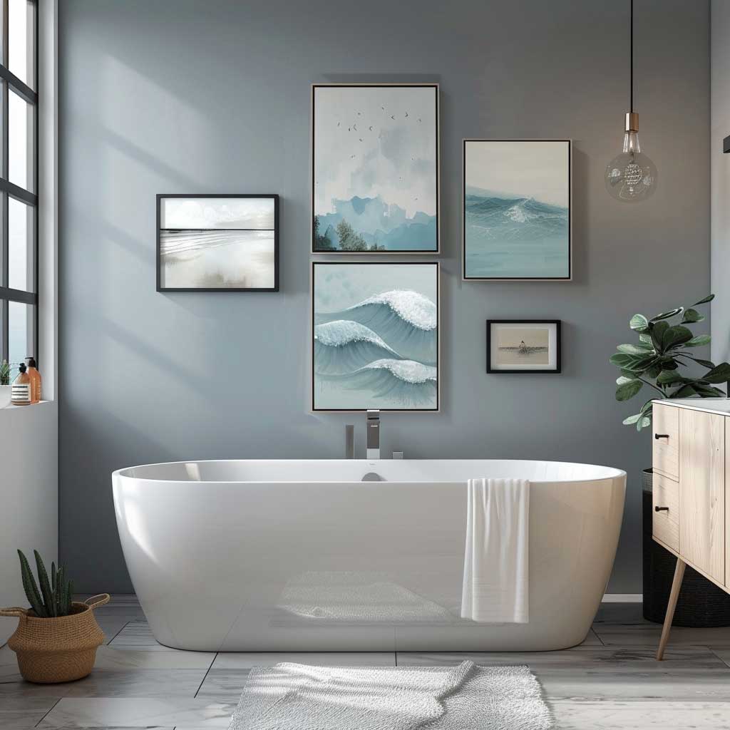 17+ Bathroom Wall Decor Ideas Featuring Modern Abstract Art • 333 ...