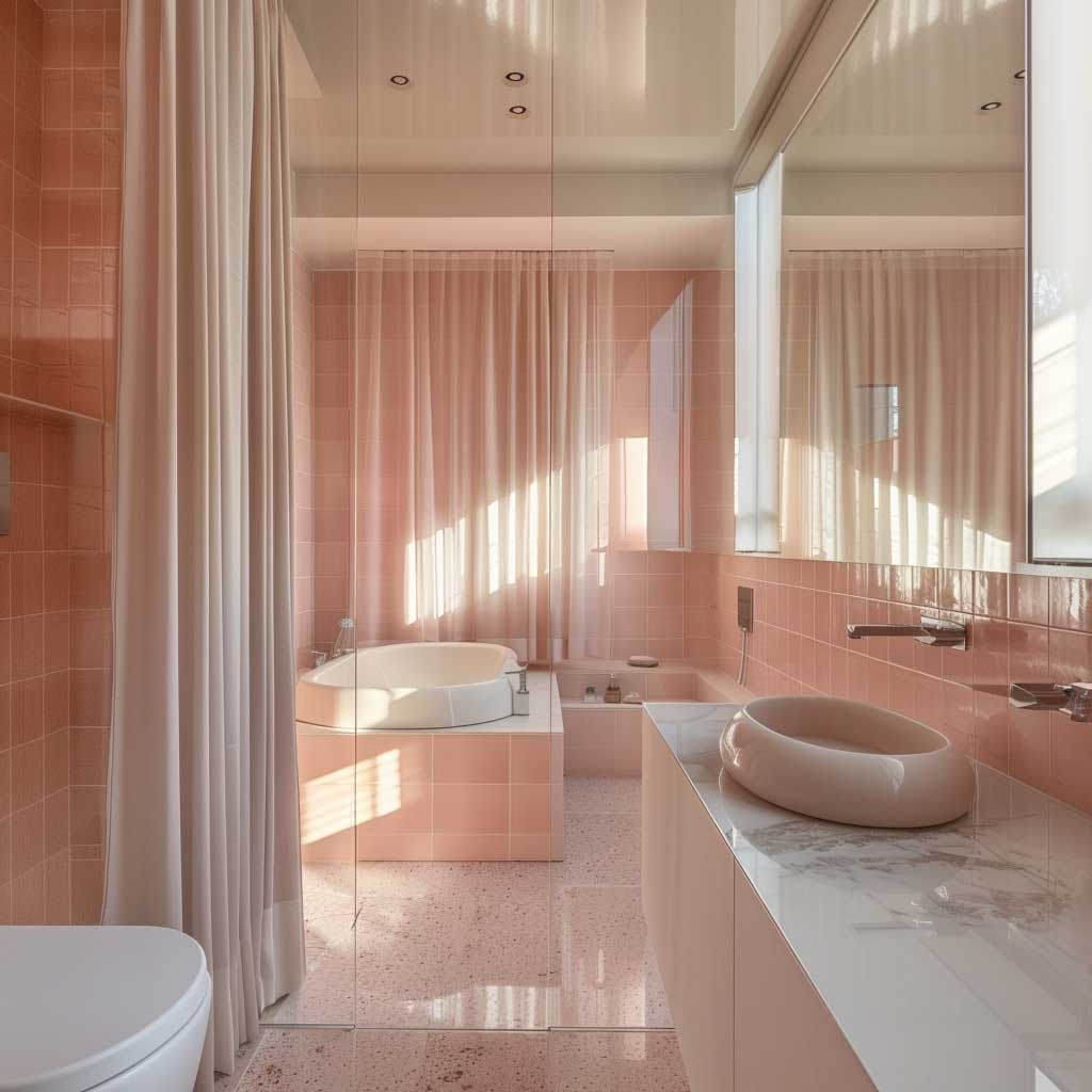 21+ Unique Pink Bathroom Wall Tiles Design Ideas For Stylish Homes 