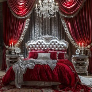 Stylish Bold Red and Silver Bedroom Interior Color Combination • 333 ...