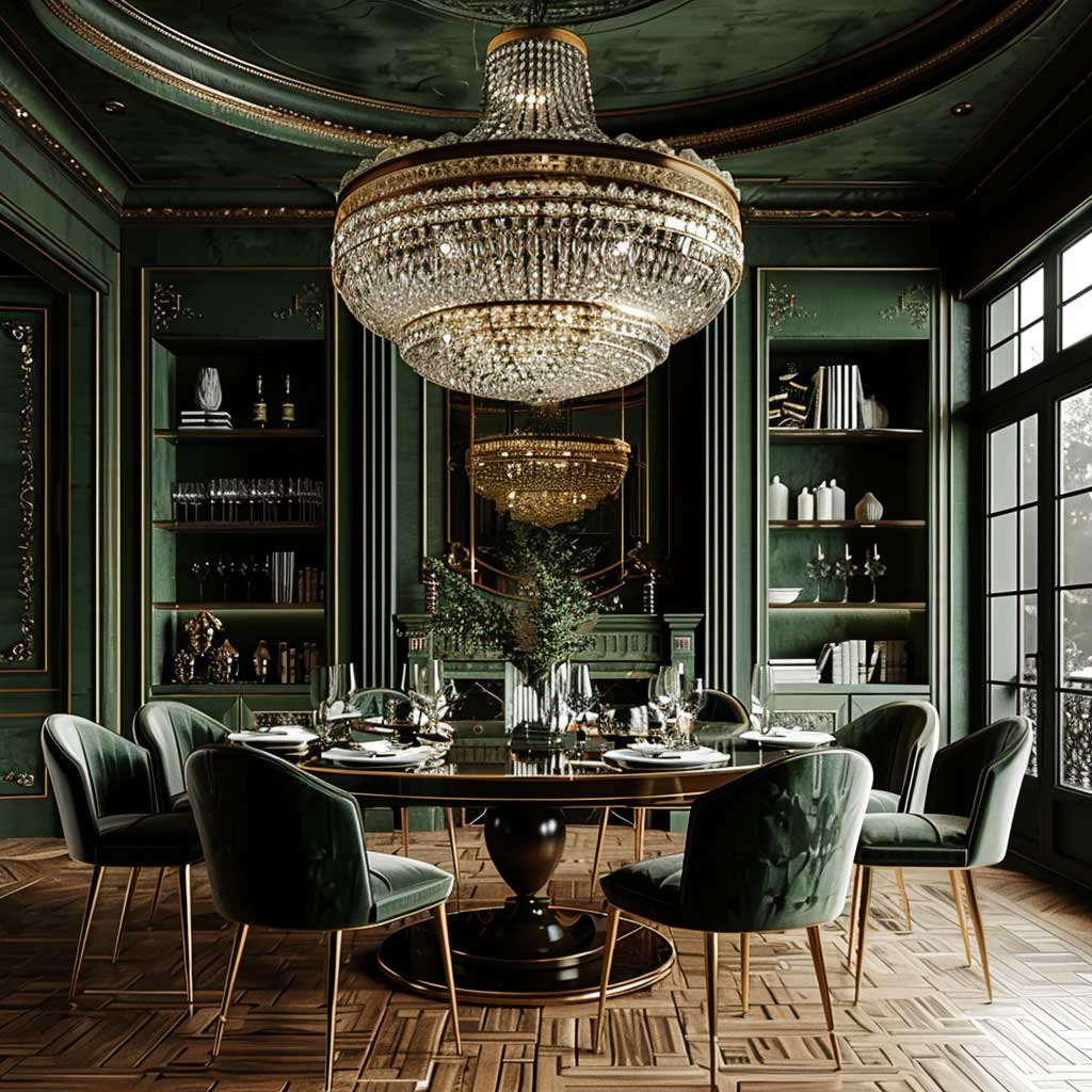 9+ Dark Green Interiors That Highlight Art Deco Glamour • 333 ...