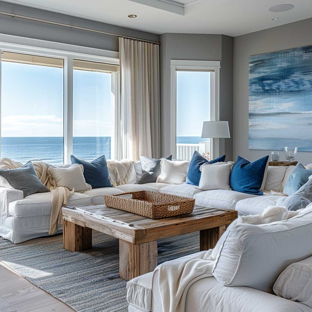 Coastal Vibes with Gray Paint Interiors • 333+ Art Images