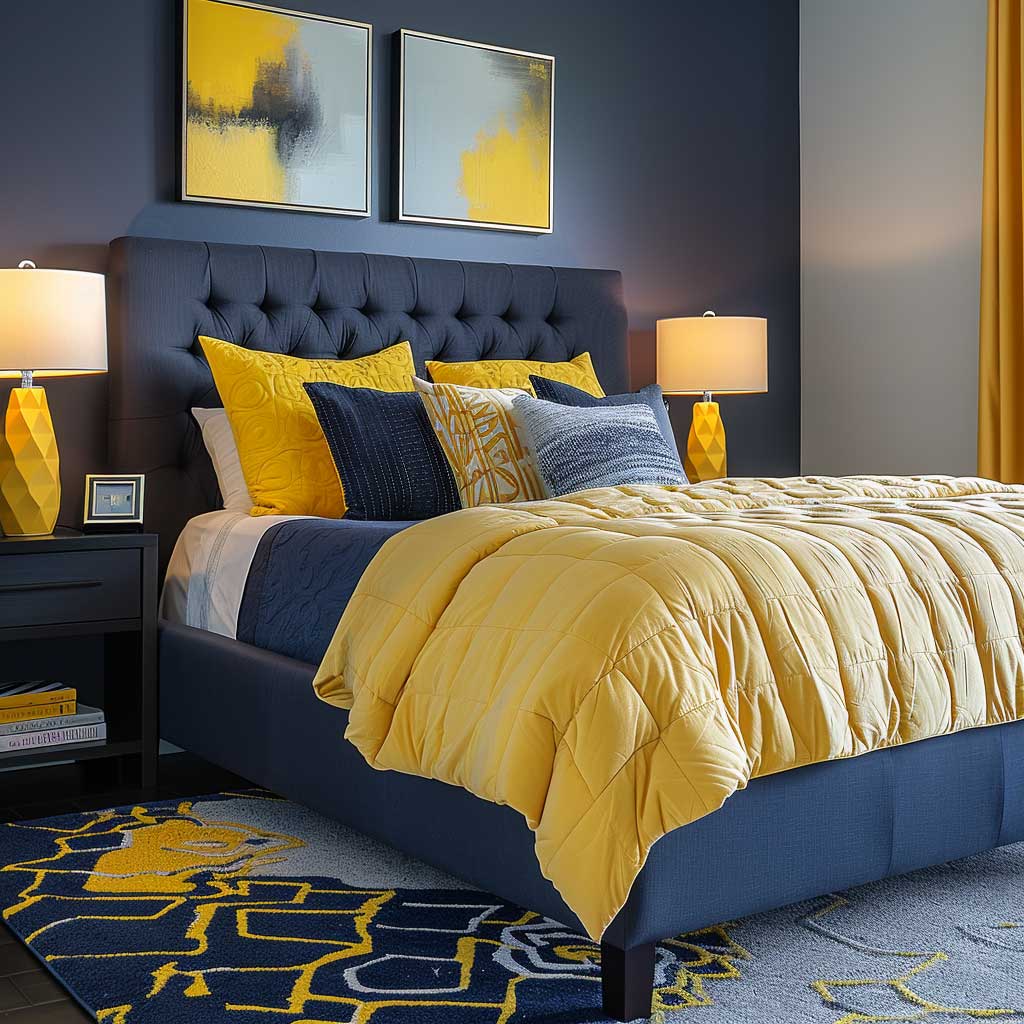 9+ Vibrant Inside House Color Ideas Using Bright Yellow and Navy • 333k ...