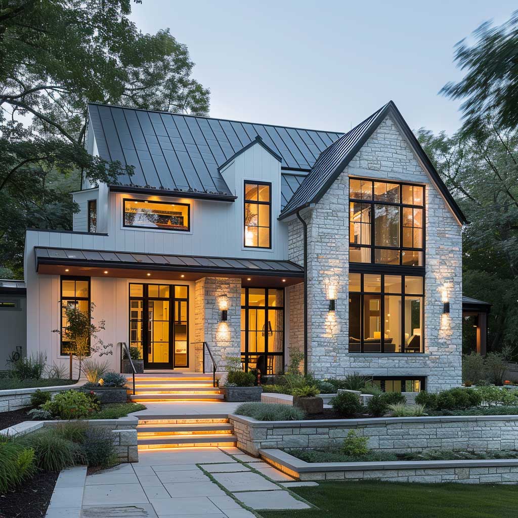 3+ Single Story Modern Farmhouse Exterior Elements for a Chic Country ...