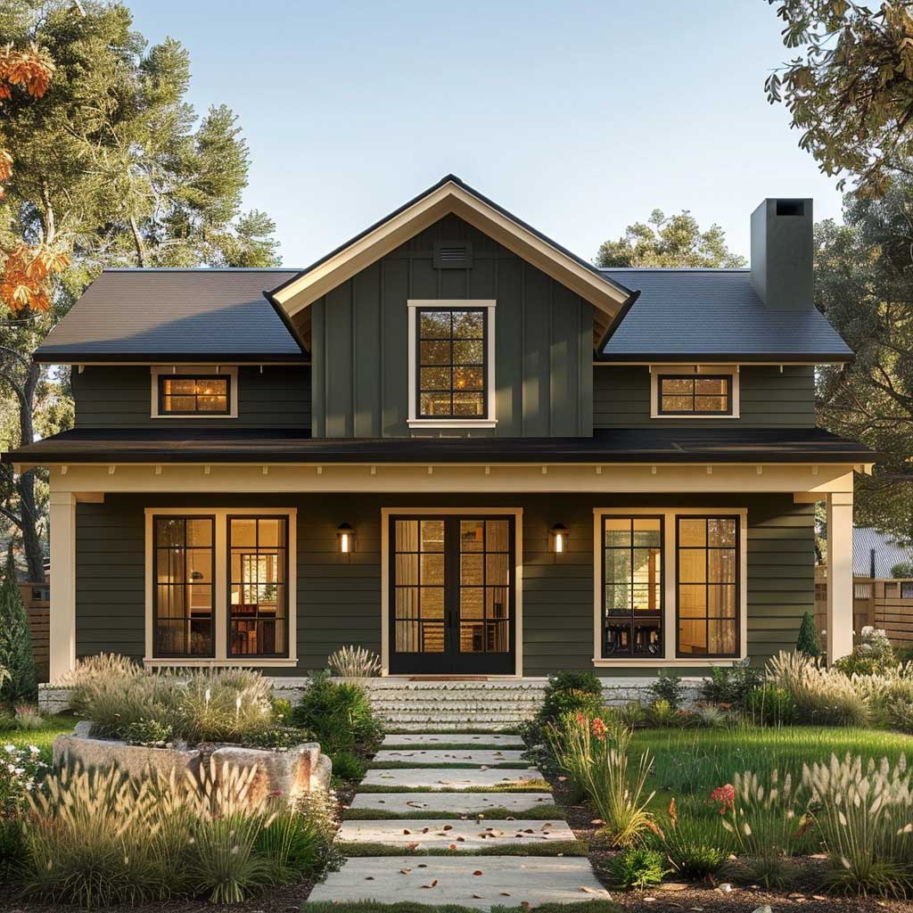 3+ Single Story Modern Farmhouse Exterior Color Schemes for a Fresh ...