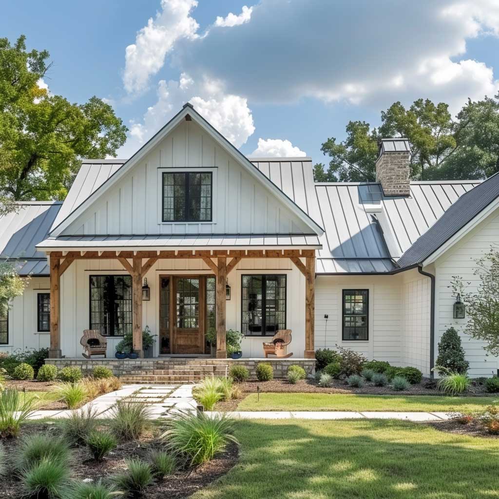 3+ Single Story Modern Farmhouse Exterior Elements for a Chic Country ...