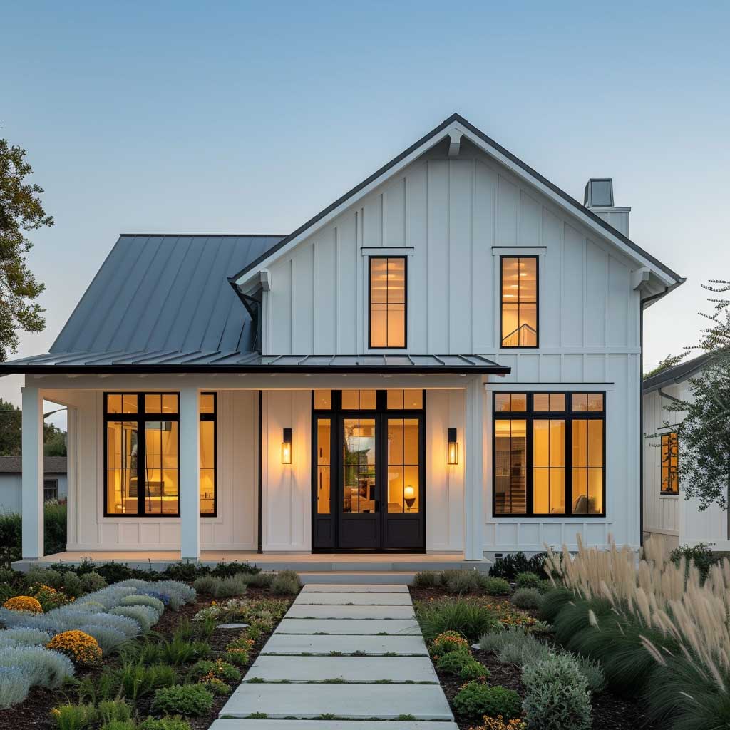 3+ Single Story Modern Farmhouse Exterior Color Schemes for a Fresh ...