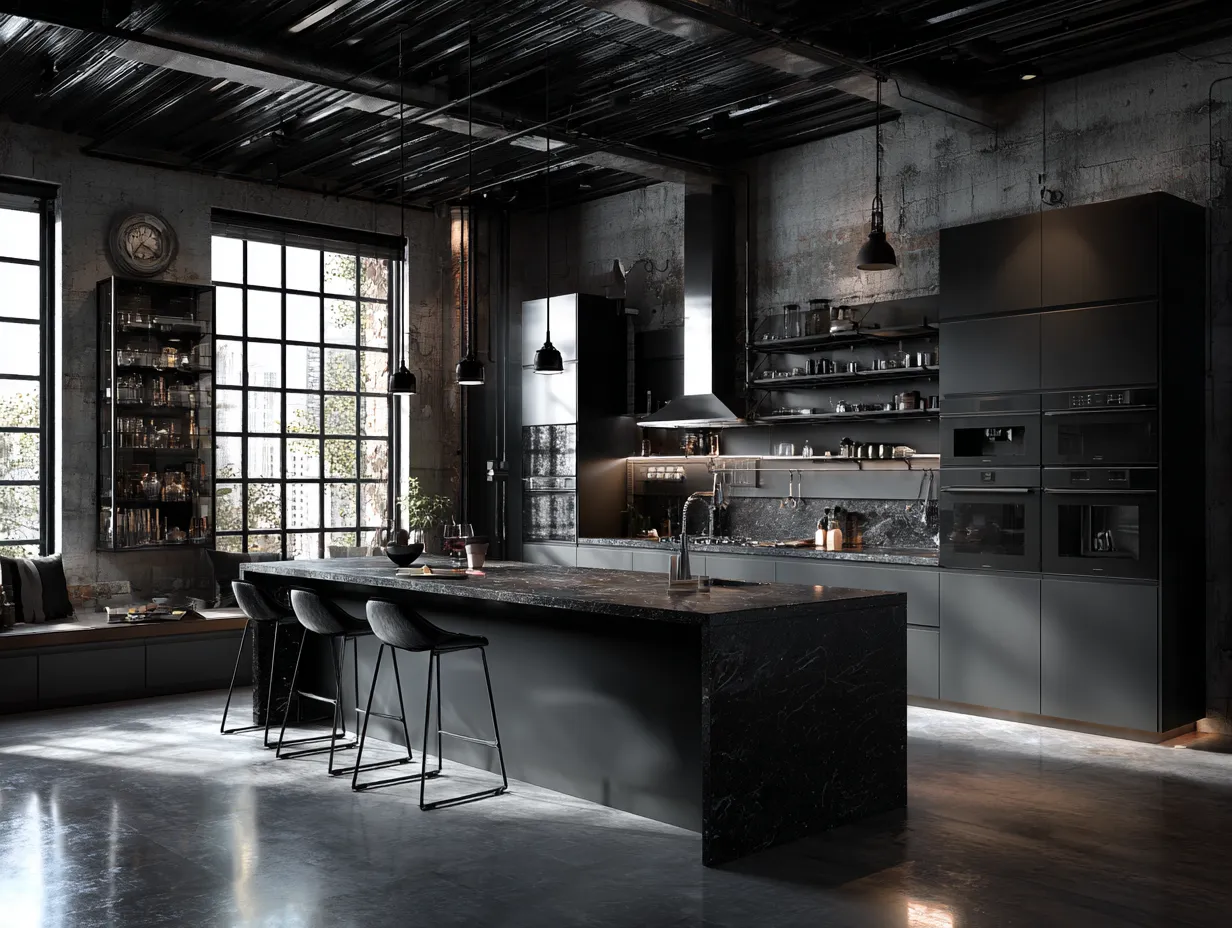 grey and black kitchen design ideas