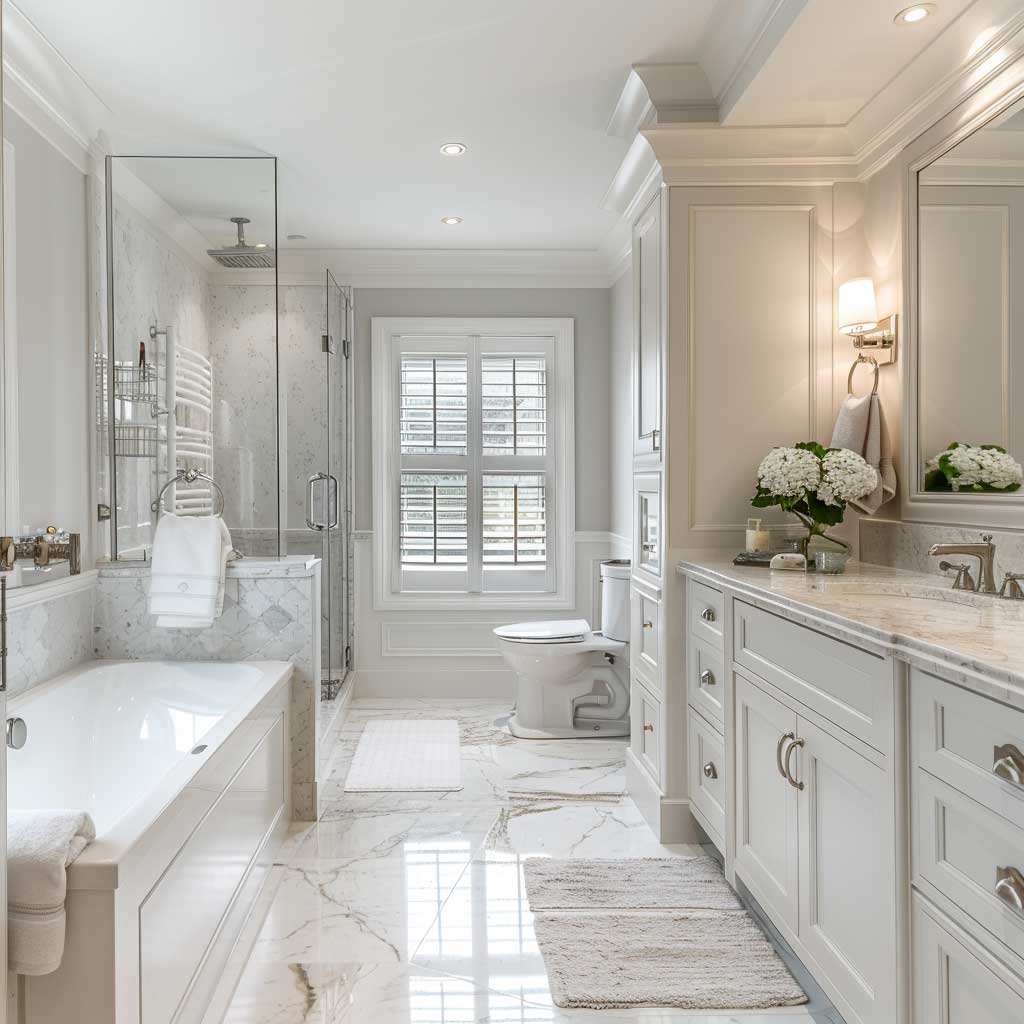 Fresh and Clean All White Bathroom Inspirations • 333+ Inspiring ...