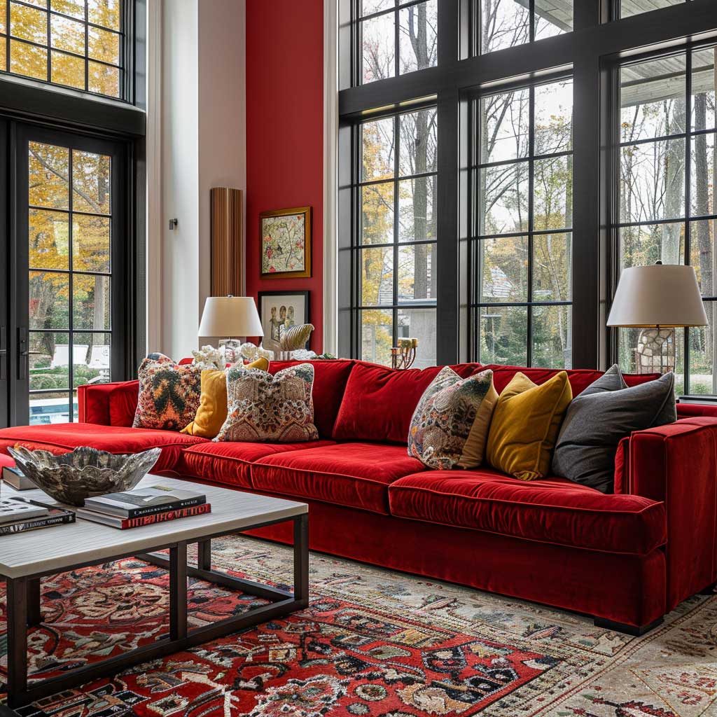 7+ Vibrant Family Room Decor Ideas for a Red Makeover • 333+ Art Images