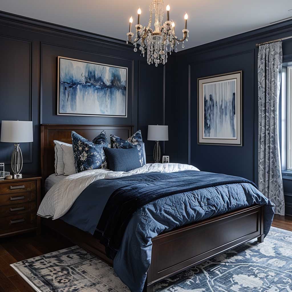 7+ Timeless Master Bedroom Wall Decor Ideas in Navy • 333+ Inspiring ...