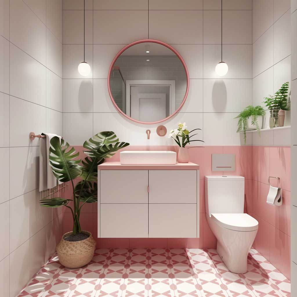 10+ Playful Small Bathroom Decor Ideas in Pink for a Fun Atmosphere ...