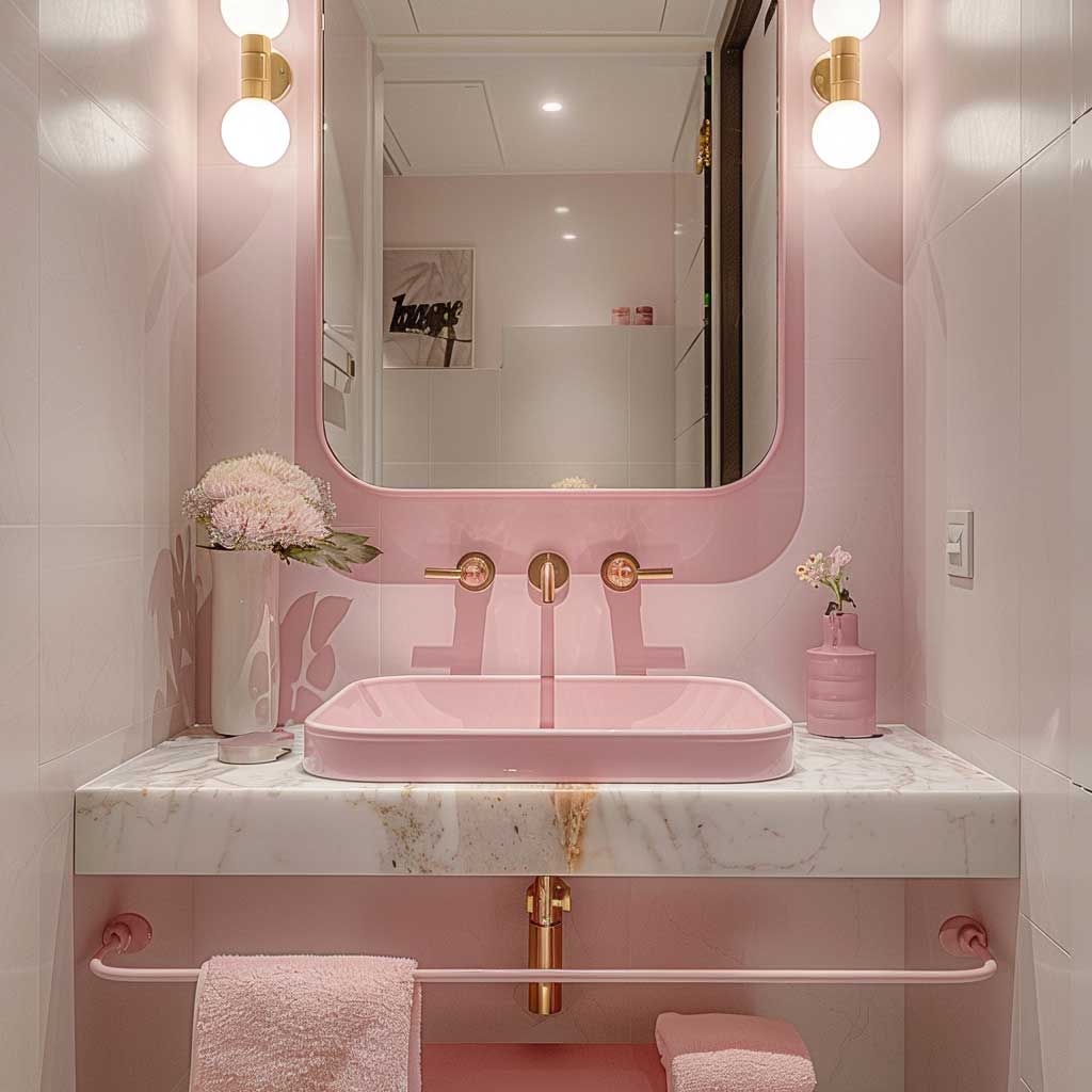 10+ Playful Small Bathroom Decor Ideas in Pink for a Fun Atmosphere ...