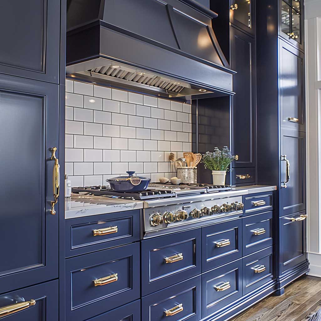 14+ Elegant Studio Kitchen Ideas in Classic Navy Blue • 333+ Inspiring ...