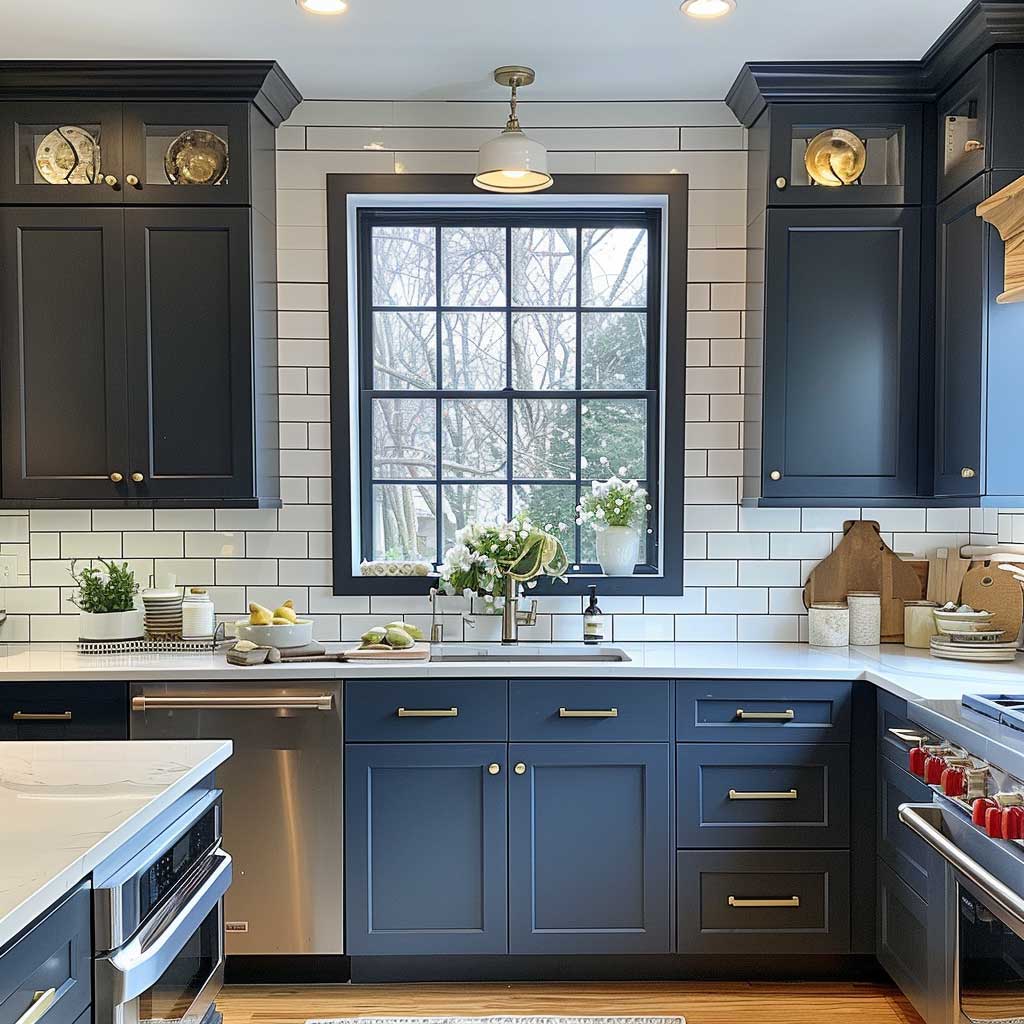 14+ Elegant Studio Kitchen Ideas In Classic Navy Blue • 333+ Art Images