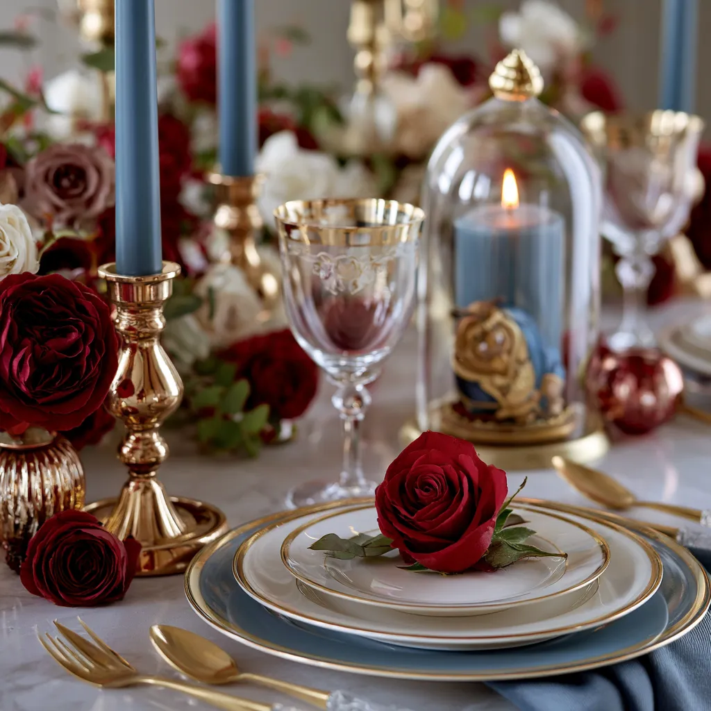 beauty and the beast centerpieces for wedding