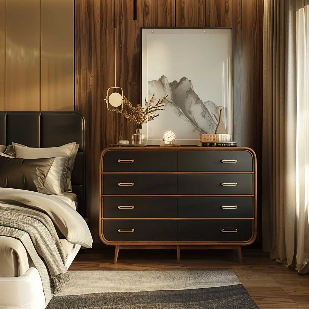 12+ MidCentury Modern Black Bedroom Furniture Decorating Ideas for