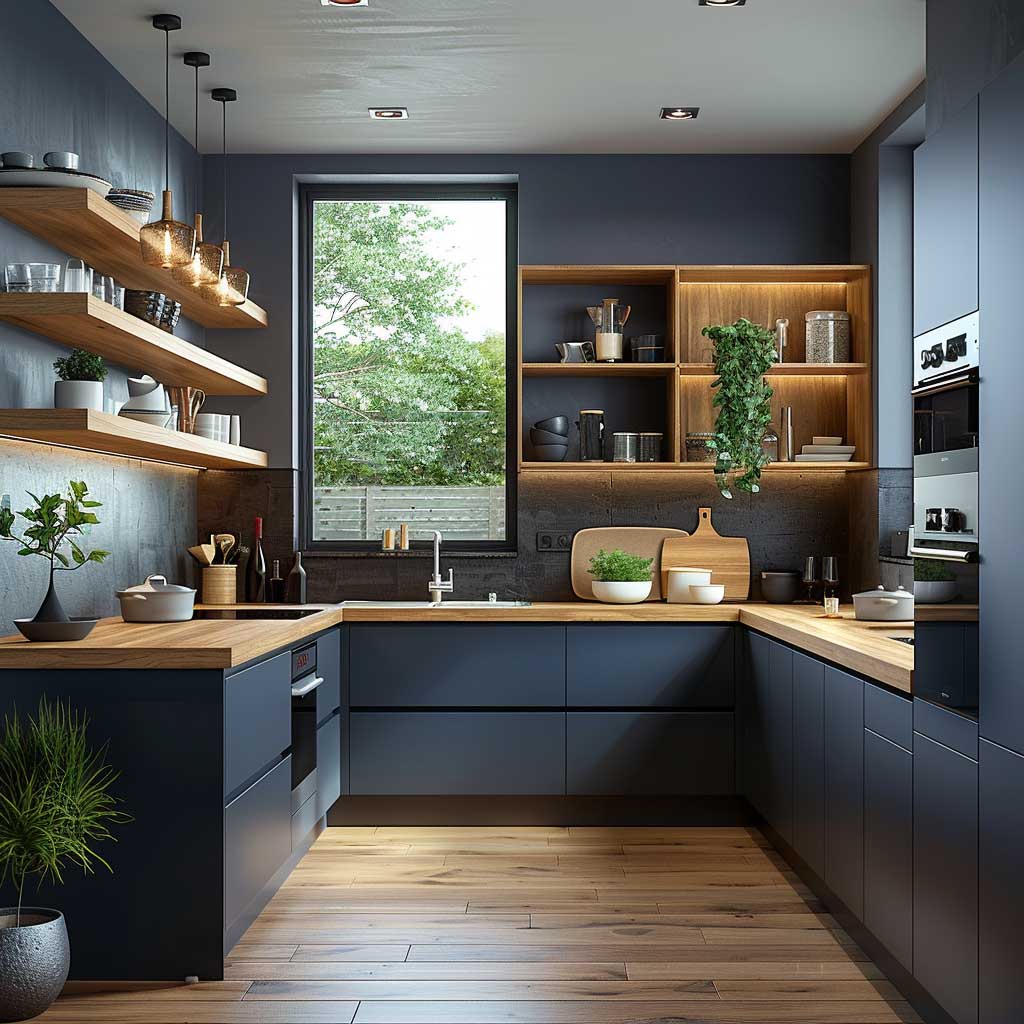 9+ Calming Blue U Shaped Kitchen Ideas for a Serene Atmosphere • 333k ...