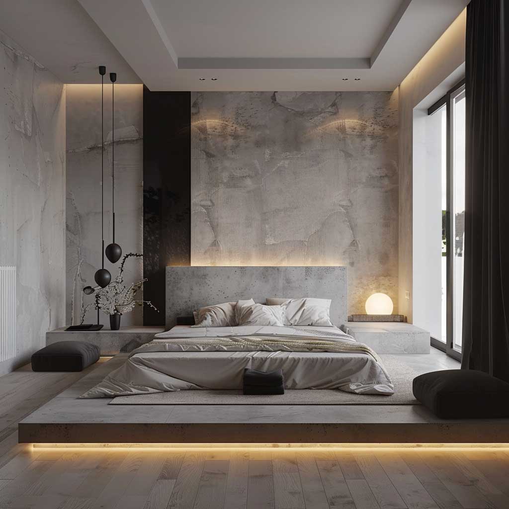 Bedroom ideas with black accent wall