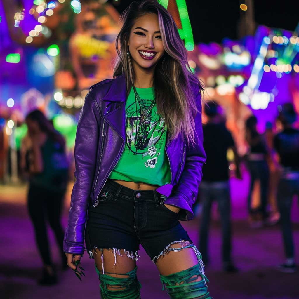 6 Eye Catching Music Festival Outfit Ideas in Purple and Green 333 Inspiring Lifestyle Ideas