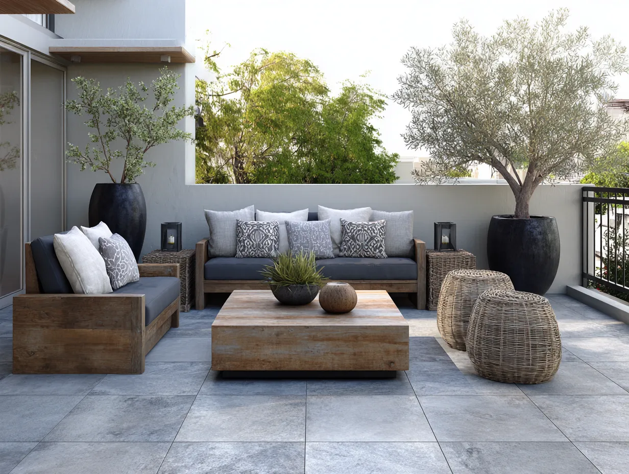 gray outdoor tile ideas for patio