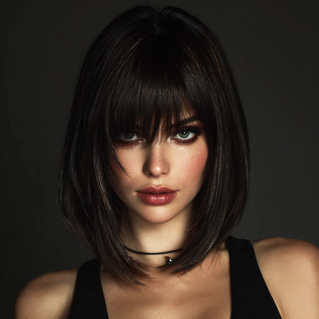 Glossy Layered Shoulder Length Hairstyle