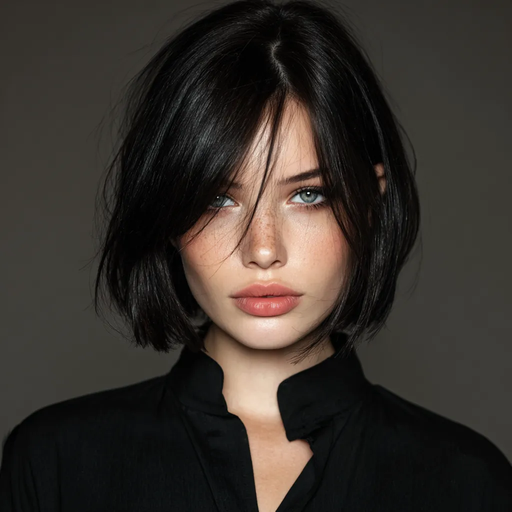 Glossy Layered Shoulder Length Hairstyle
